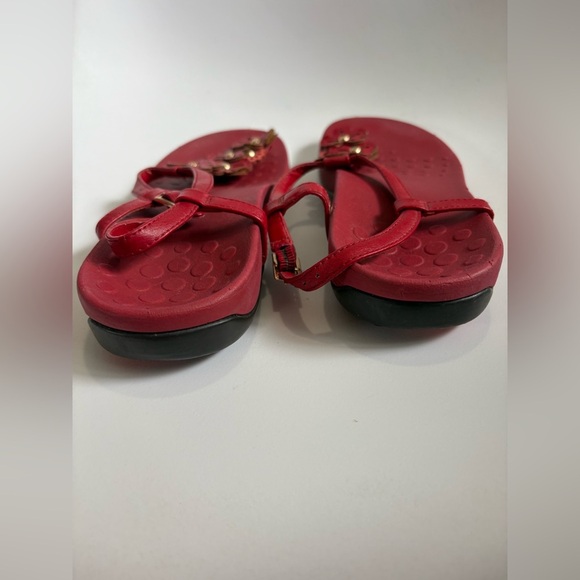 Vionic Julie sandals red size 8 floral ortho thong with straps - Picture 5 of 9
